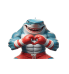 ボクシングサメ大爆笑,（個別スタンプ：3）