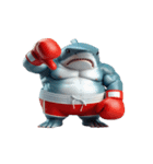 ボクシングサメ大爆笑,（個別スタンプ：4）