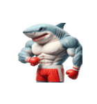 ボクシングサメ大爆笑,（個別スタンプ：6）