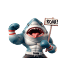 ボクシングサメ大爆笑,（個別スタンプ：7）