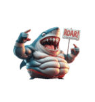 ボクシングサメ大爆笑,（個別スタンプ：9）