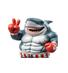 ボクシングサメ大爆笑,（個別スタンプ：10）