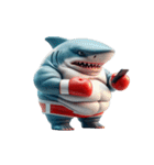 ボクシングサメ大爆笑,（個別スタンプ：12）