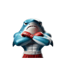 ボクシングサメ大爆笑,（個別スタンプ：18）