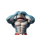 ボクシングサメ大爆笑,（個別スタンプ：19）