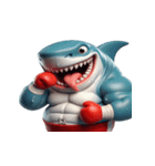 ボクシングサメ大爆笑,（個別スタンプ：21）