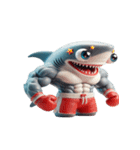 ボクシングサメ大爆笑,（個別スタンプ：23）