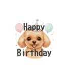 トイプードル(リアルタッチ、アプリコット)（個別スタンプ：17）