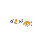 秋の超ミニ吹き出し_レトロな犬と女の子（個別スタンプ：1）