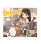 軽音部の女の子②ステッカー風♡（個別スタンプ：9）