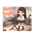 軽音部の女の子②ステッカー風♡（個別スタンプ：21）