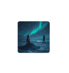 恋人と海とオーロラの夜✨️Aurora Night（個別スタンプ：4）