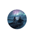 恋人と海とオーロラの夜✨️Aurora Night（個別スタンプ：5）