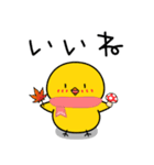 【秋の日常】ひよこのちっぴ（個別スタンプ：14）