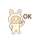 ネガティブ満載！疲れた時のうさぎ着ぐるみ（個別スタンプ：5）