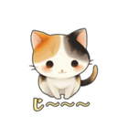 毎日使える！可愛い三毛猫スタンプ（個別スタンプ：16）
