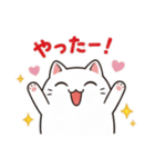 白にゃんこ喜怒哀楽（個別スタンプ：1）