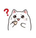 白にゃんこ喜怒哀楽（個別スタンプ：4）
