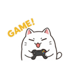 白にゃんこ喜怒哀楽（個別スタンプ：5）