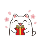 白にゃんこ喜怒哀楽（個別スタンプ：7）