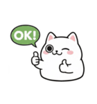白にゃんこ喜怒哀楽（個別スタンプ：12）