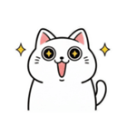 白にゃんこ喜怒哀楽（個別スタンプ：17）