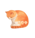 ゆるりとした茶色と白の猫のスタンプ（個別スタンプ：9）