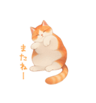ゆるりとした茶色と白の猫のスタンプ（個別スタンプ：13）