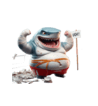 ボクシングサメ爆笑アタック,（個別スタンプ：21）