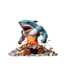 ボクシングサメ爆笑アタック,（個別スタンプ：27）