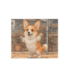 動く！ドット絵風のコーギー！（個別スタンプ：6）