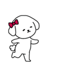 [アレンジ用]ビションフリーゼ女の子（個別スタンプ：3）