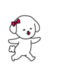 [アレンジ用]ビションフリーゼ女の子（個別スタンプ：6）