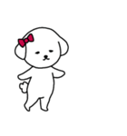 [アレンジ用]ビションフリーゼ女の子（個別スタンプ：14）