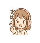 ヘッドフォンガールの日常スタンプ（個別スタンプ：1）