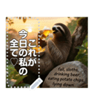 ナマケモノ☆食欲の秋（ポテチ＆ビール）（個別スタンプ：14）