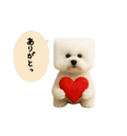 四角い頭のビションフリーゼ（個別スタンプ：5）
