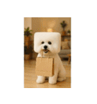 四角い頭のビションフリーゼ（個別スタンプ：14）
