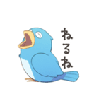 ゆるくてかわいい幸せの青い鳥スタンプ（個別スタンプ：3）