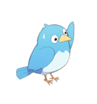 ゆるくてかわいい幸せの青い鳥スタンプ（個別スタンプ：10）