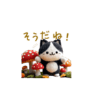 羊毛フェルトぬいぐるみハチワレ猫～秋日常（個別スタンプ：26）