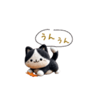 羊毛フェルトぬいぐるみハチワレ猫～秋日常（個別スタンプ：27）