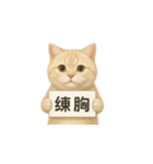 クリーム色アメショの筋トレ猫（個別スタンプ：1）