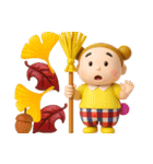 お団子2つ！【ぷっくり秋のエトセトラ3D】（個別スタンプ：27）