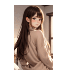 金髪のセーターの女の子の写真（個別スタンプ：7）