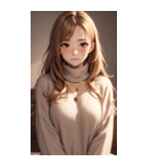 金髪のセーターの女の子の写真（個別スタンプ：8）