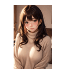 金髪のセーターの女の子の写真（個別スタンプ：9）