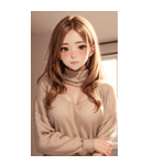 金髪のセーターの女の子の写真（個別スタンプ：10）