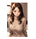 金髪のセーターの女の子の写真（個別スタンプ：14）