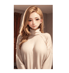 金髪のセーターの女の子の写真（個別スタンプ：18）